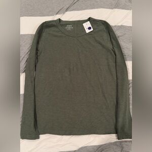 J. Crew Women's Green Long Sleeve Tee